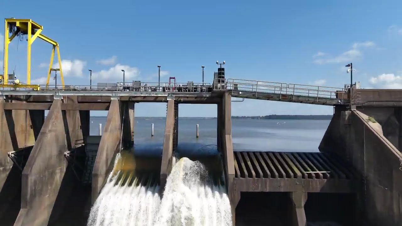 Lake Houston Dam drone spraying
