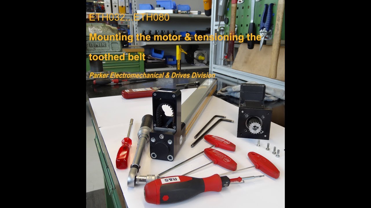 How to Mount the Motor & Tension the Toothed Belt on Cylinder/Actuator ETH032 | Parker Hannifin