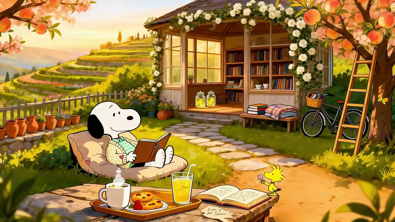 Snoopy’s Sunny Spring Reading Garden 🌸📖 Cozy Lofi Beats for Study, Relax & Rest