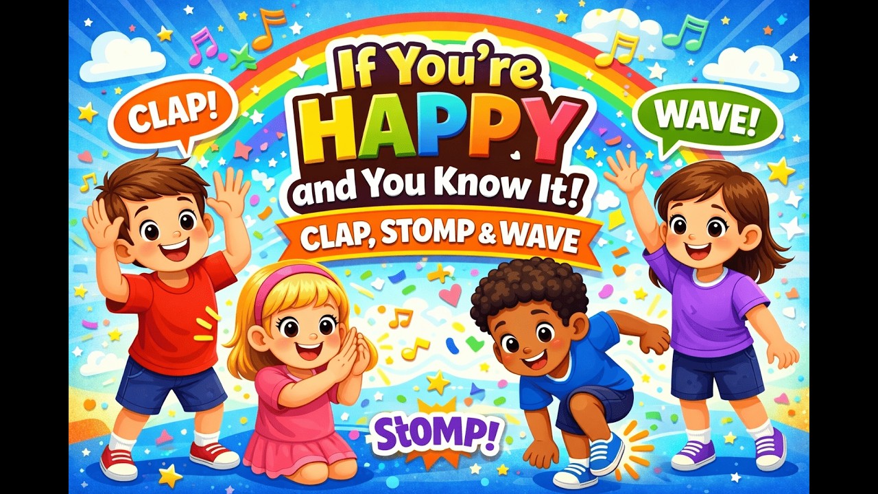 Happy Hands Action Song 😊 | Clap, Stomp & Wave | Fun Kids Action Rhyme |@tinytoesrhymescount
