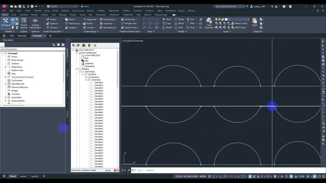 🔧 Create a 6-Way Duct Pipe in Civil 3D Using Part Builder | Step-by-Step Tutorial