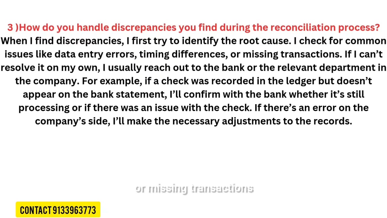 Bank Reconciliation Interview Questions & Answers | Record to Report Interview Questions & Answers