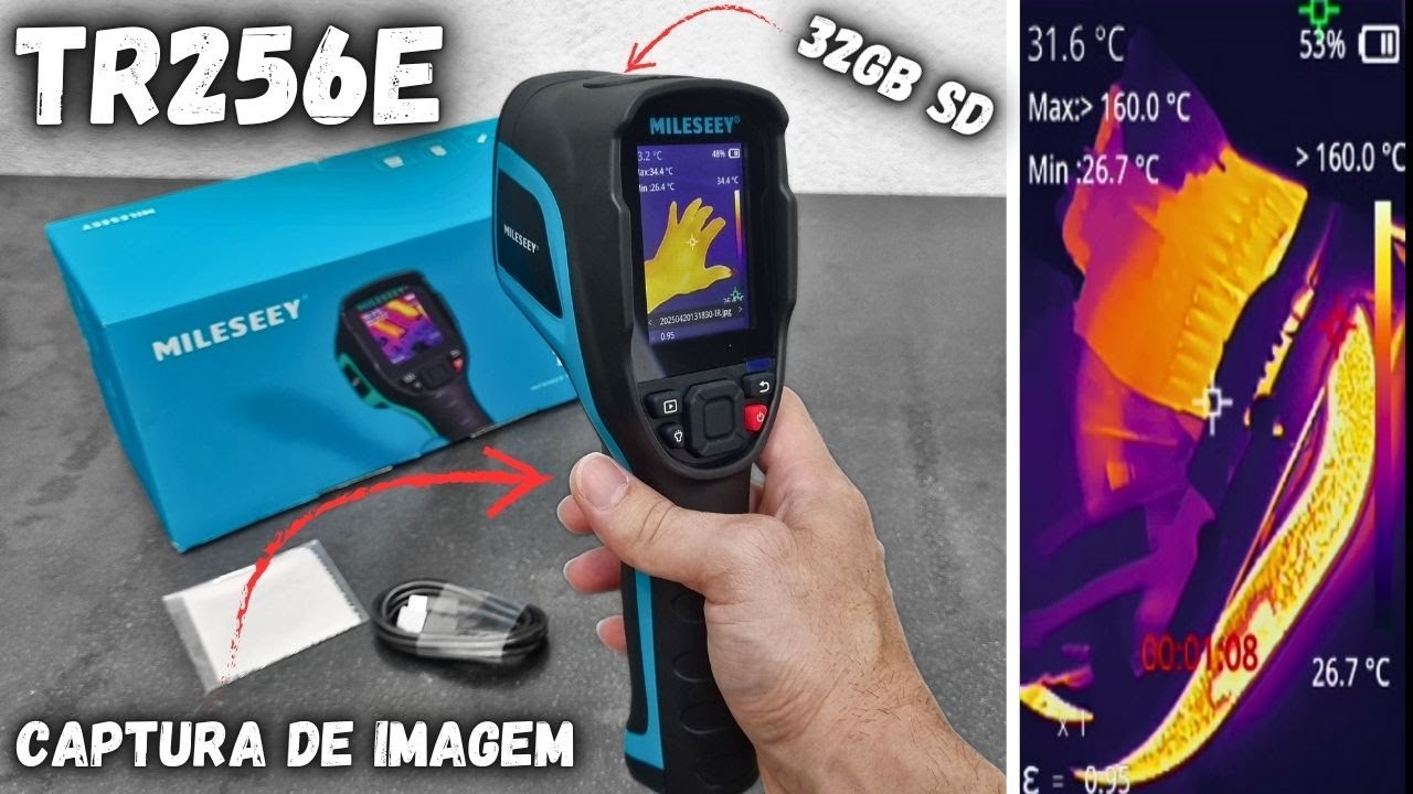 Câmera Térmica MILESEEY TR256E – Alta Resolução, Medição Precisa e Excelente Taxa de Atualização!