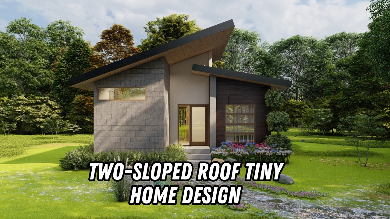 Two-Sloped Roof Tiny Home Design | Modern Minimalist Small House Inspiration