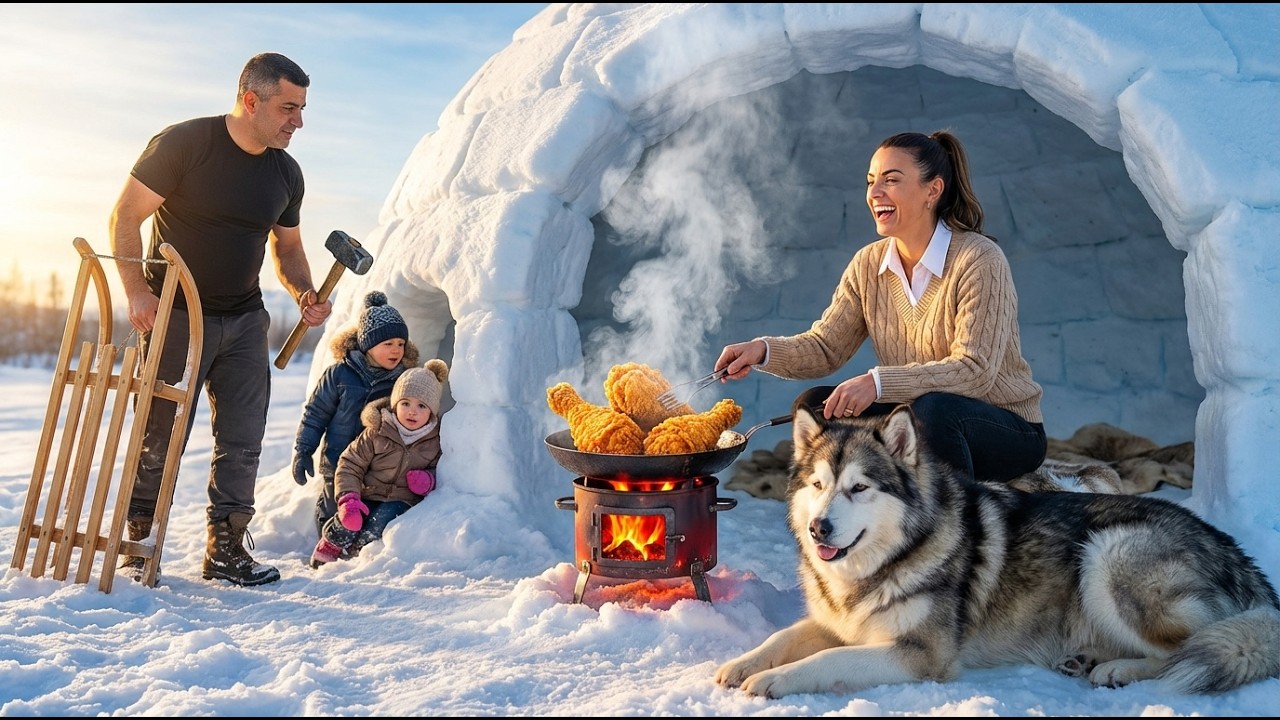 How to Cook Crispy Chicken in Deep Snow | Winter Survival Outdoor Cooking #youtube