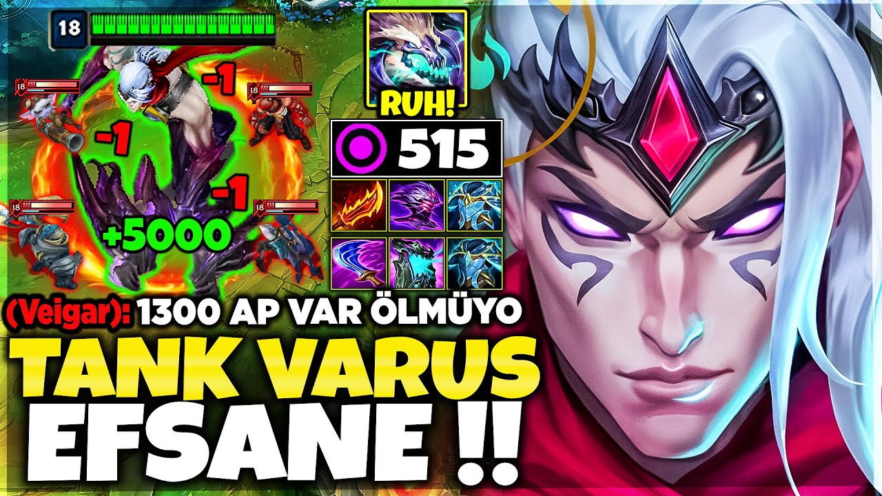 TANK VARUS VS 5 AP !! CAN BARIM AZALMIYOR DELİRDİLER !! VARUS MİD !!