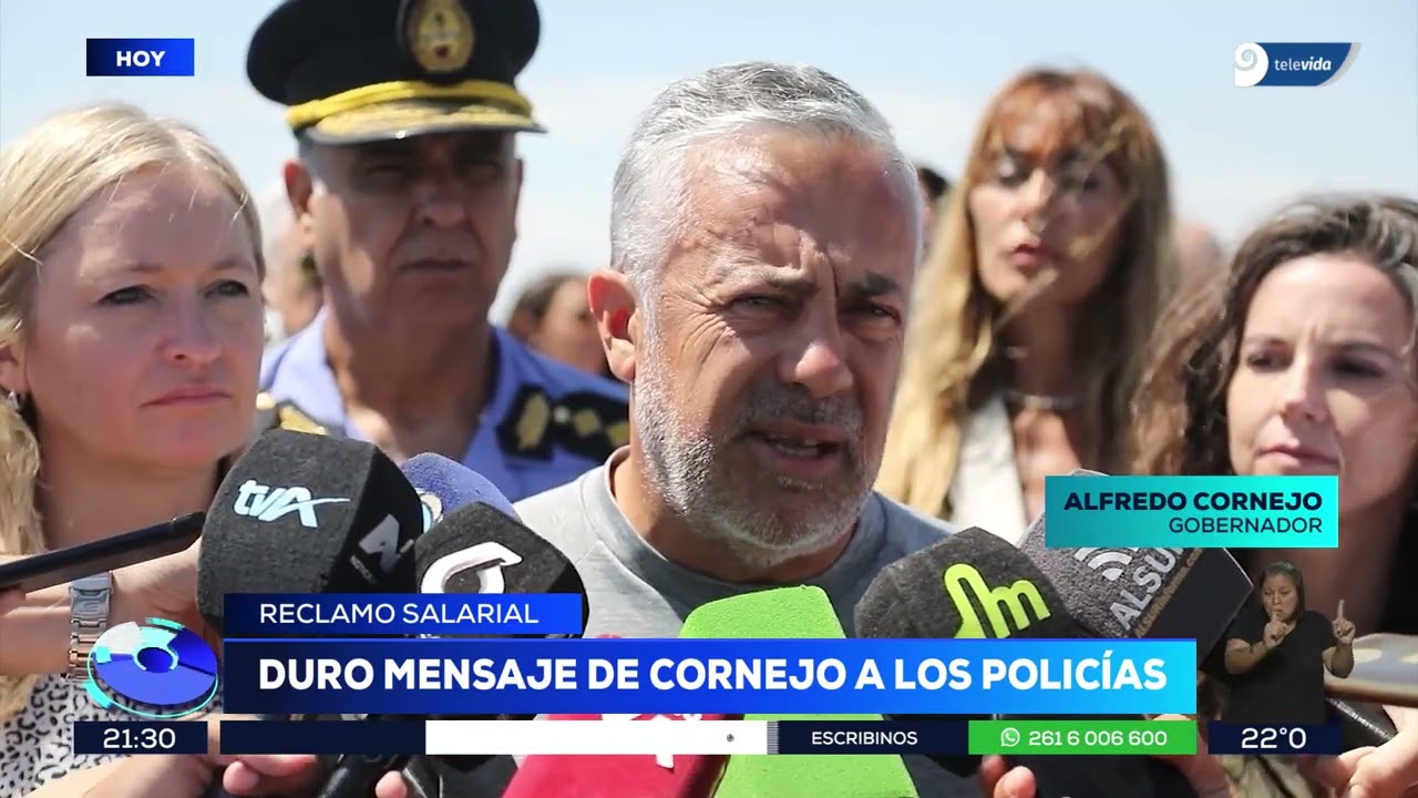 Cornejo y un duro mensaje a los policías que reclaman mejoras salariales