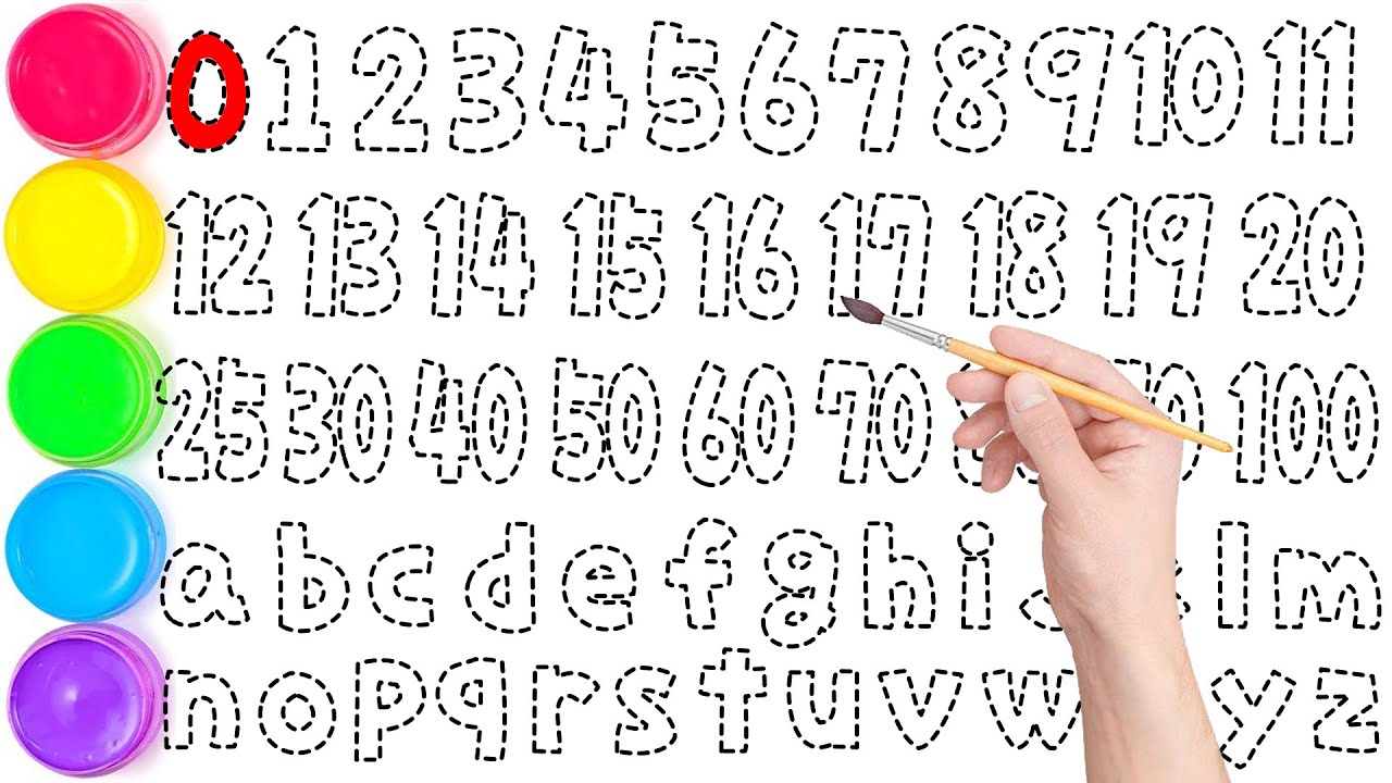 Let's Drawing and Painting Small Letters a-z & Numbers 1-100 | Fun Learning for Kids | KS ART