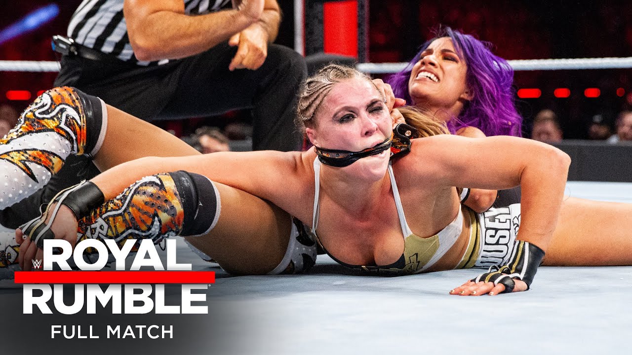 ПОЛНЫЙ МАТЧ — Ронда Раузи против Саши Бэнкс — женский титульный матч Raw: Royal Rumble 2019