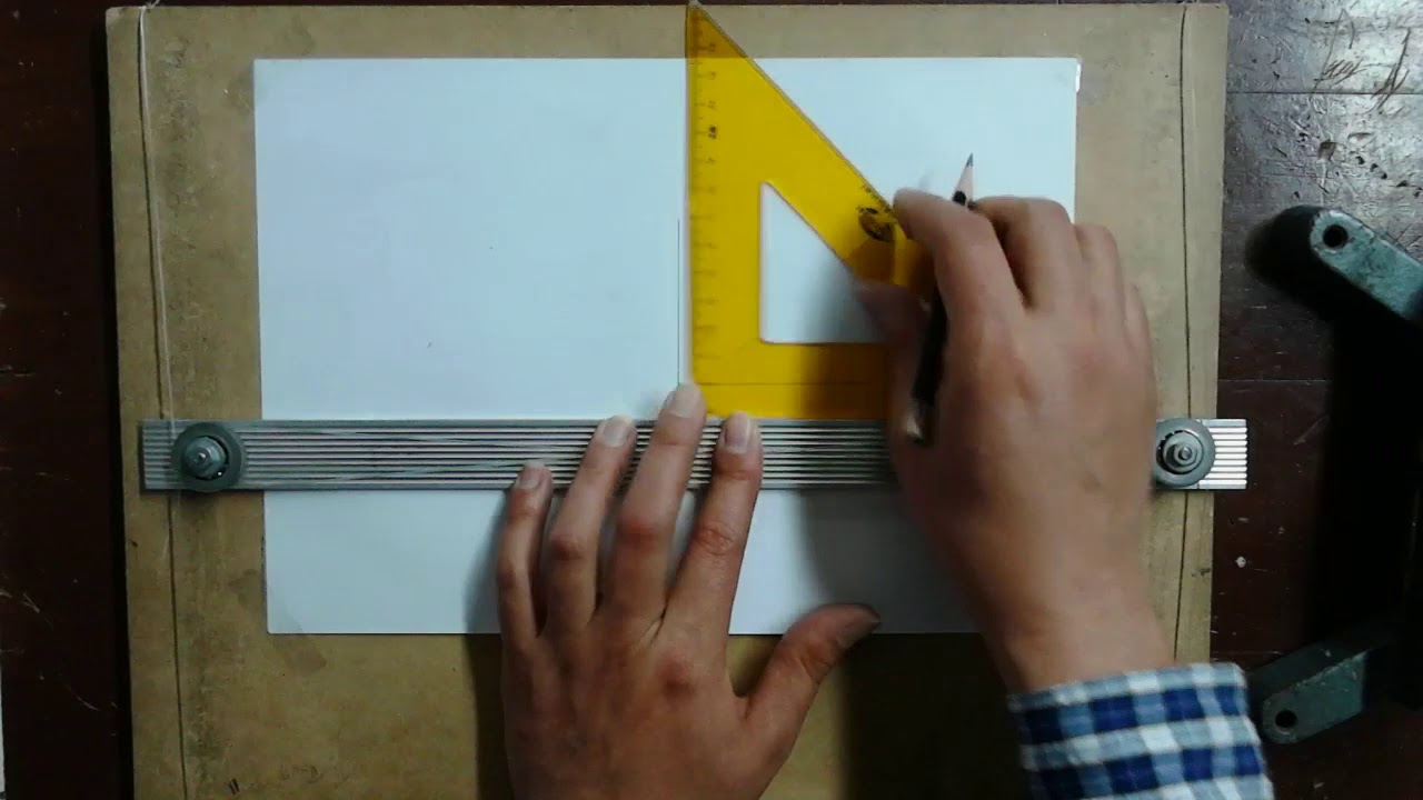 Cubo base en Perspectiva Caballera realizado a mano