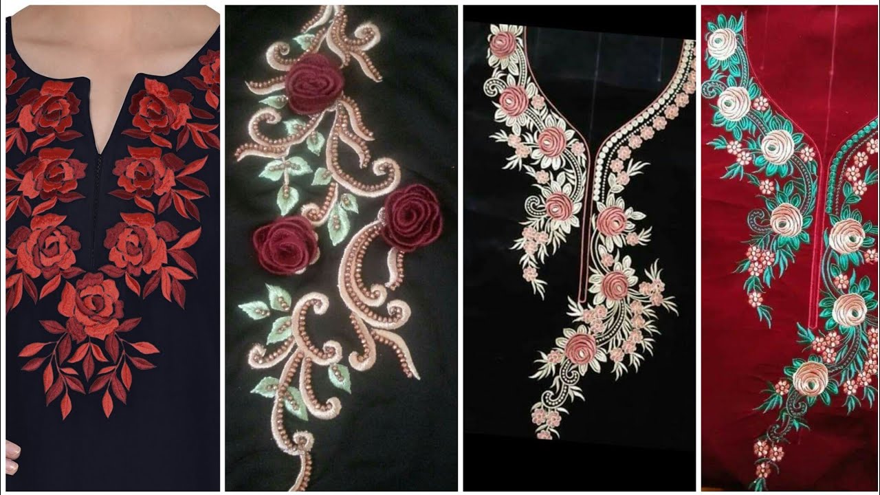 Eid special hand embroidery neck designs
