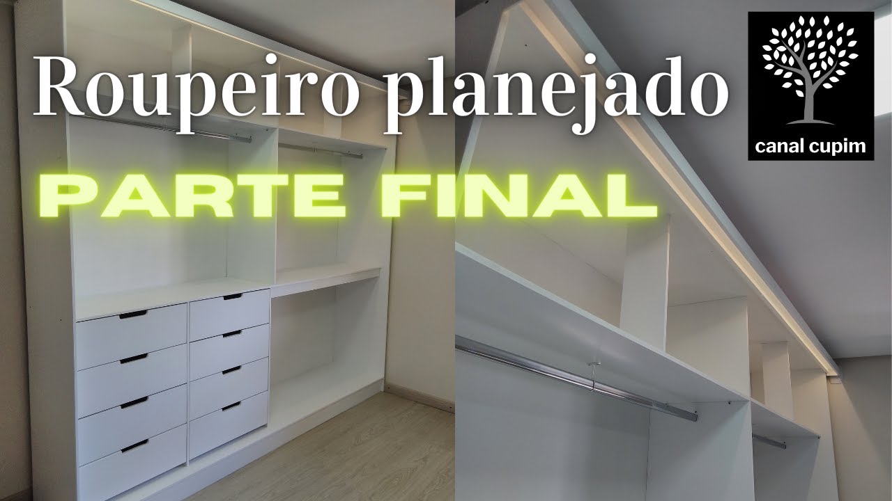 Roupeiro planejado parte final - com 8 gavetas e em acabamento com tinta PU