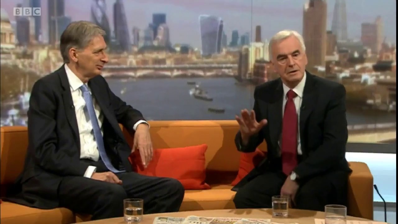 John McDonnell and Philip Hammond share sofa on Andrew Marr