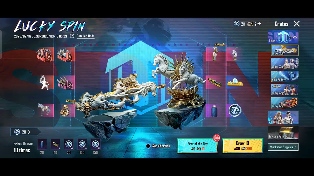 Use this trick for 99% luck😱💯10 round free spin CRATE OPENING IN BGMI NEW GOLDEN PHARAOH'S P90 
