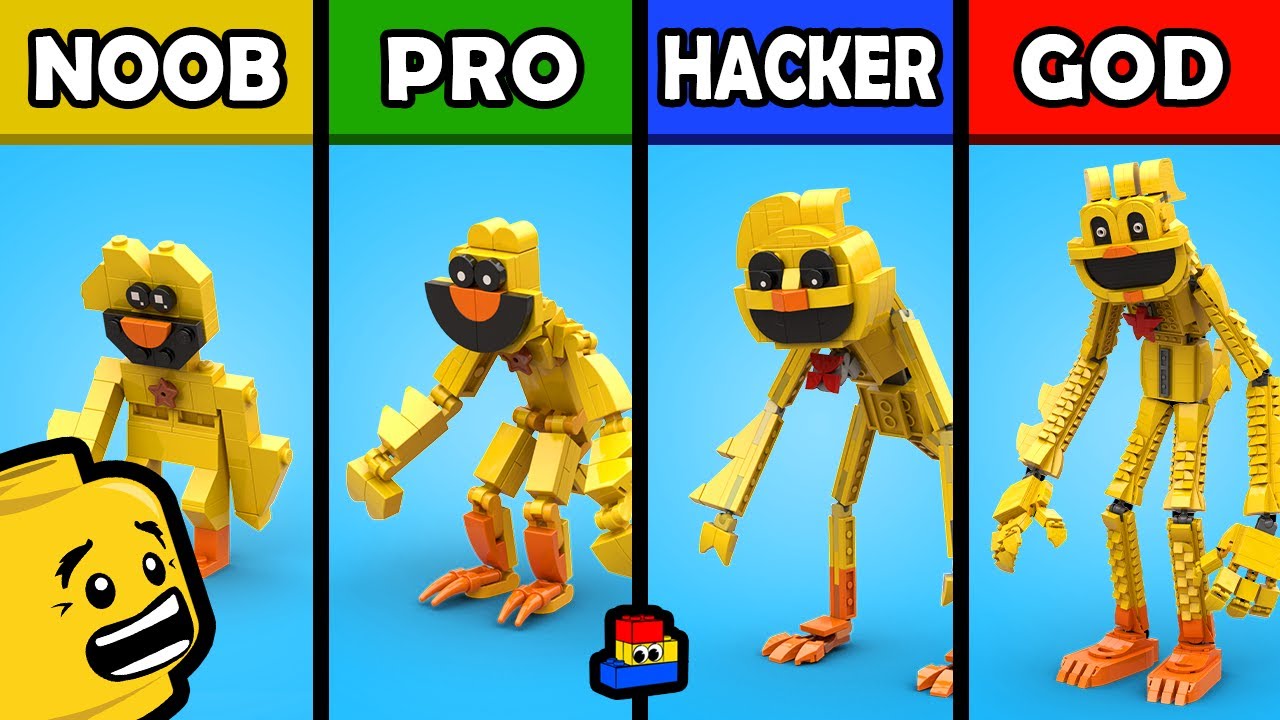 LEGO Poppy Playtime: Building KickinChicken (Noob, Pro, Hacker, and GOD)