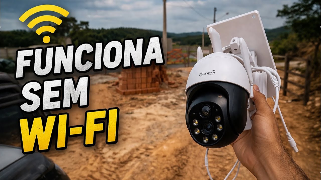 Câmera de segurança com chip 4g - Não precisa de Wi-Fi
