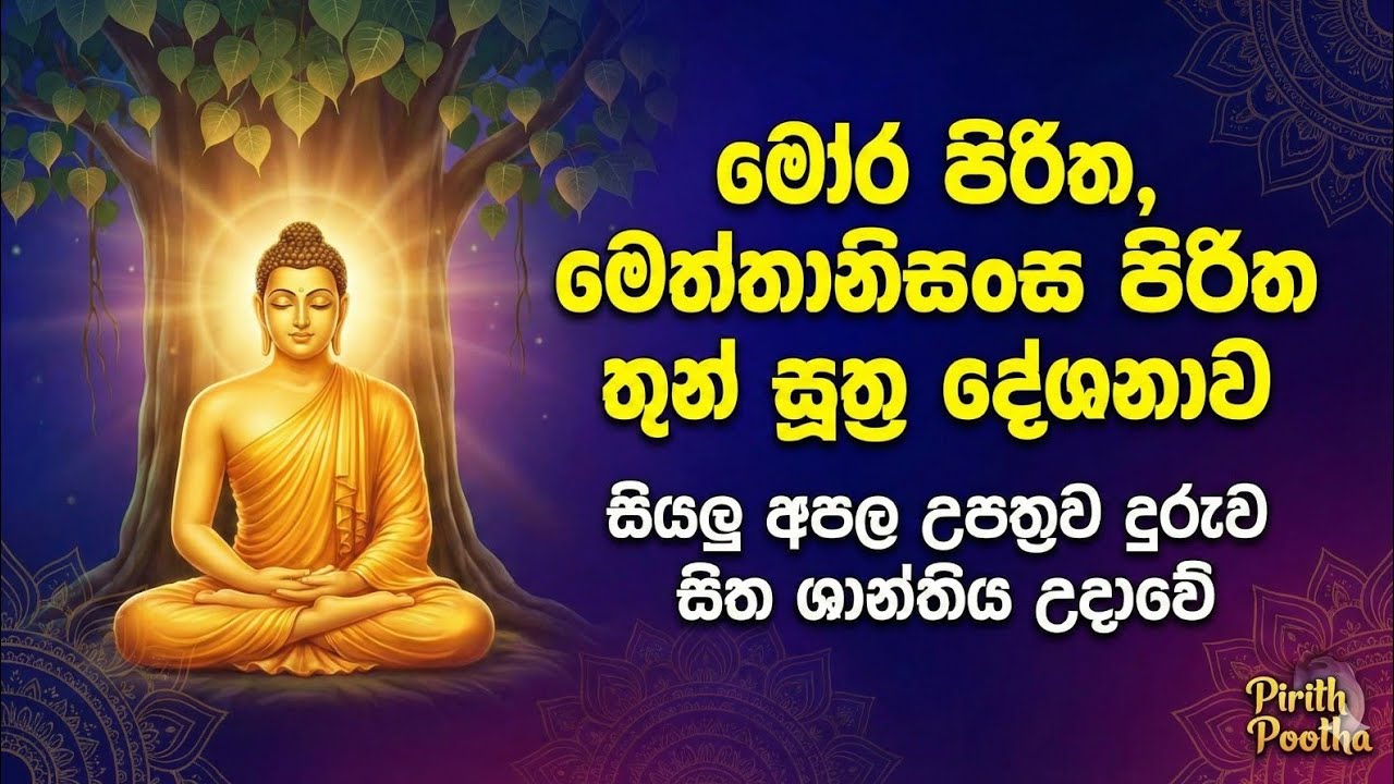 මෝර පිරිත මෙත්තානිසංස පිරිත සහිත තුන් සූත්‍ර දේශනාව Mora Pirith #sethpirith #pirith #morapiritha 