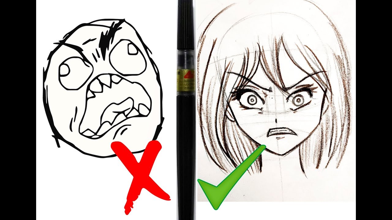 Dibuja rostros y expresiones faciales de Manga! Super facil!