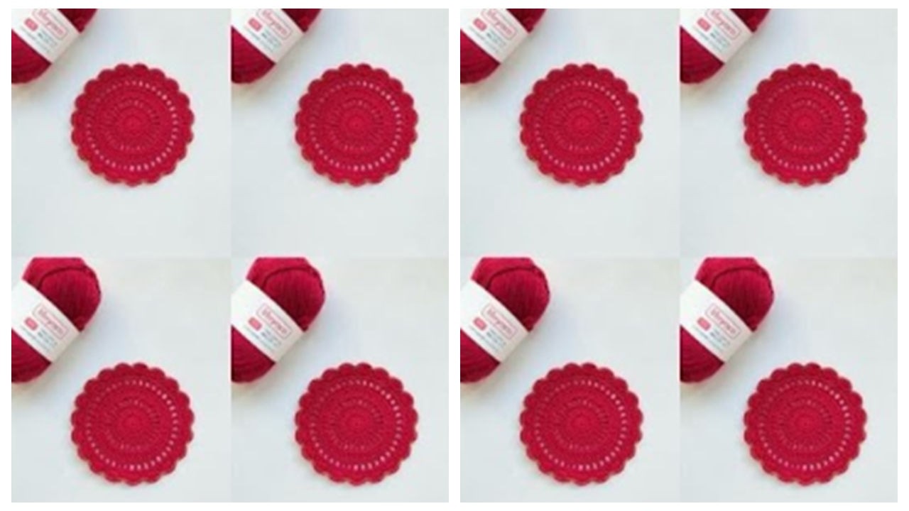 New Year Coaster Crochet Tutorial 2.5mm #CrochetCoasters #NewYearCrochet