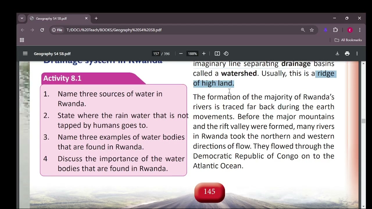 S4 GEO. DRAINAGE SYSTEM IN RWANDA