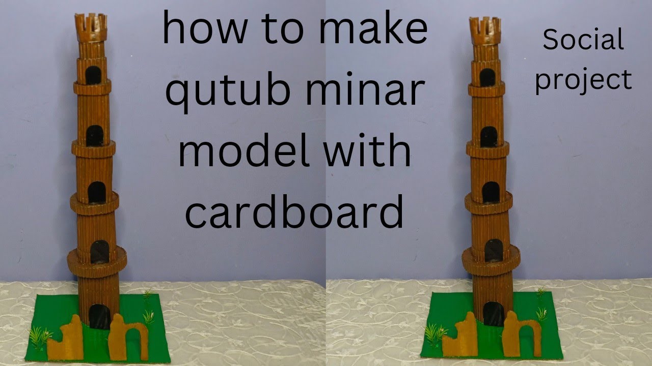 How I Built This Cardboard Qutub Minar Model #diy #cardboard crafts