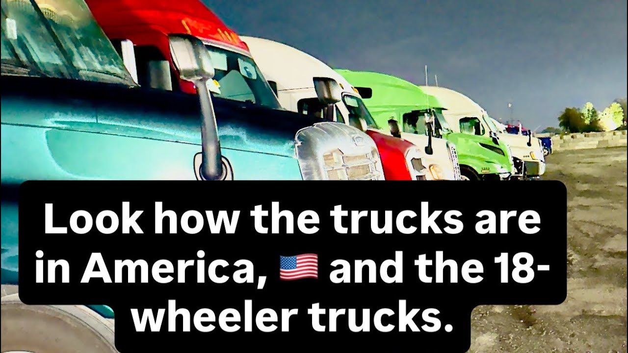 #usa 🇺🇸 #california Look how the trucks are in America, and the 18-wheeler trucks.#viral #youtube