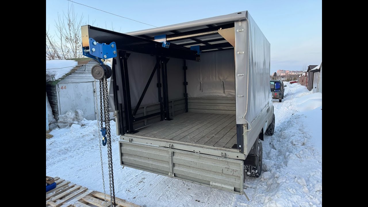 Кран-балка в кузов Газели. Обзор на примере подъёма груза массой 1т