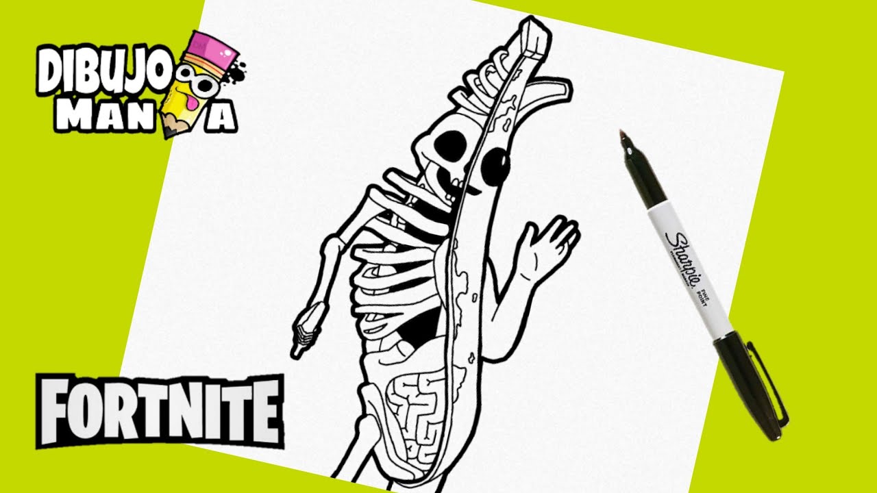 COMO DIBUJAR A PEELY BONE | FORTNITE | how to draw peely bone