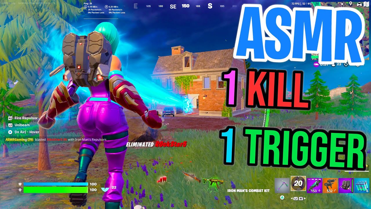 ASMR Gaming 😴 Fortnite 1 Kill = 1 Trigger Relaxing Mouth Sounds 🎮🎧 Controller Sounds + Whispering 💤