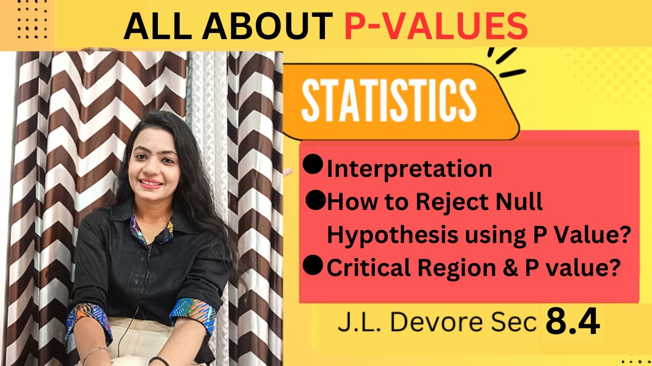 P-values in STATISTICAL TESTING | J.L. Devore 8.4 | Yamini maam