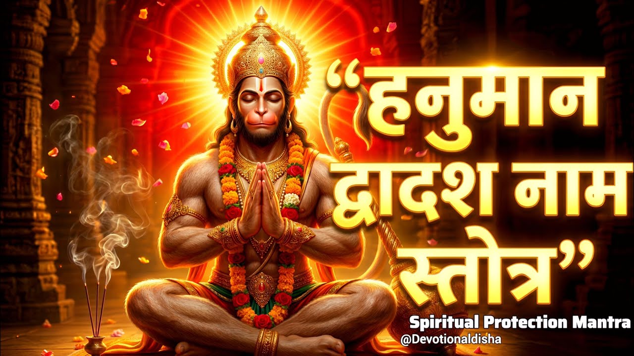 हनुमान द्वादश नाम स्तोत्र (पूर्ण पाठ) | 12 Divine Names of Hanuman | Remove Fear & Negativity