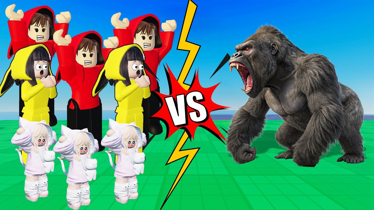 Yuta, Mio Dan Baby Celine Melawan Gorila Raksasa || ROBLOX