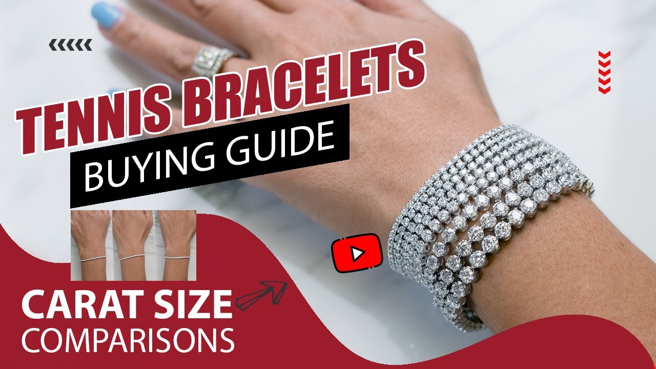 Tennis Bracelet Buying Guide - Diamond Carat comparisons on a hand 1 carat-2, 3,4,5,7,8,10 carat