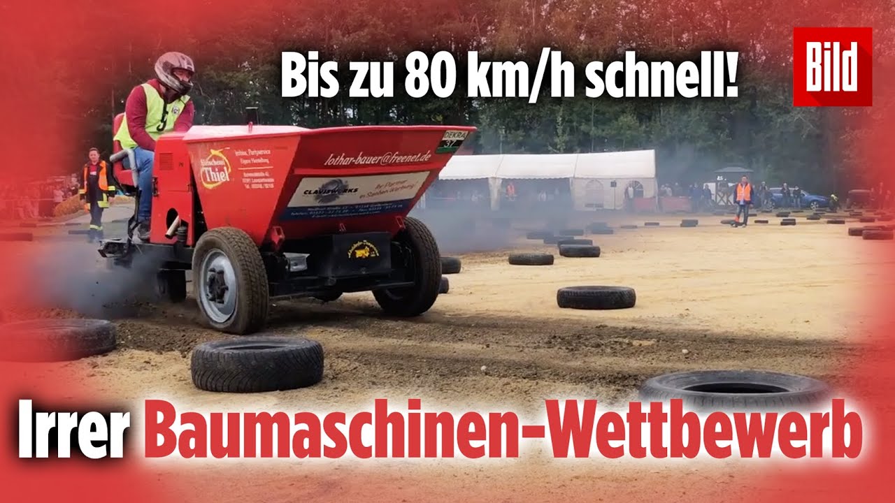 Verrückter Wettbewerb der Baumaschinen: Deutsche Meisterschaft der Bumper