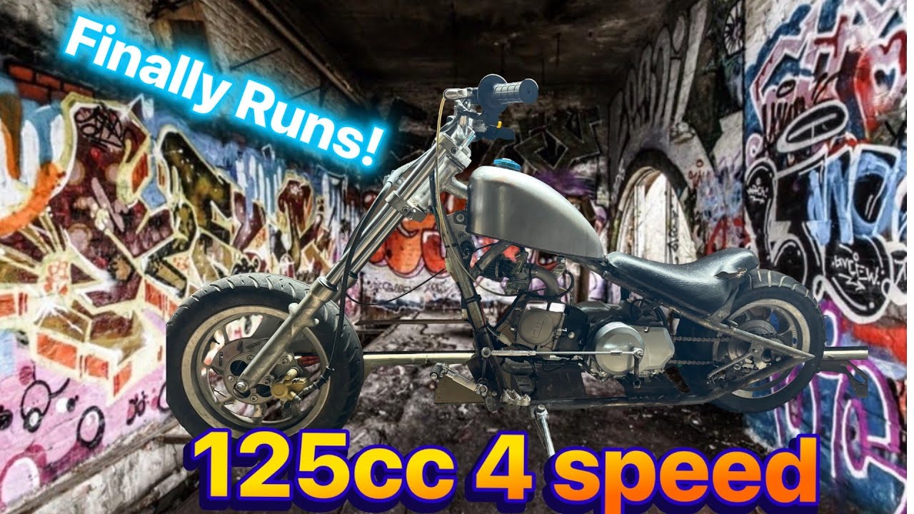 125cc/4speed Manual Mini Chopper Build Pt. 2 ## Absolute BLAST to ride