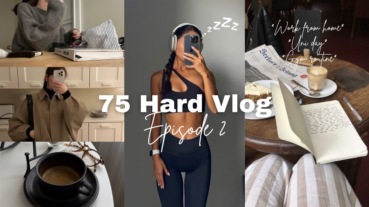 75 Hard episode 2 | 7am morning, university vlog, work from home, workout routine