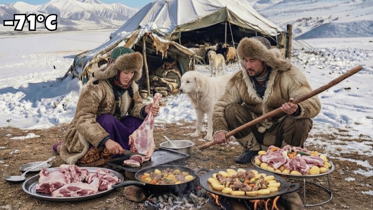 Surviving a Freezing Winter as a Shepherd in Yakut  Cooking Sheep’s Meat | Daily Routine Life