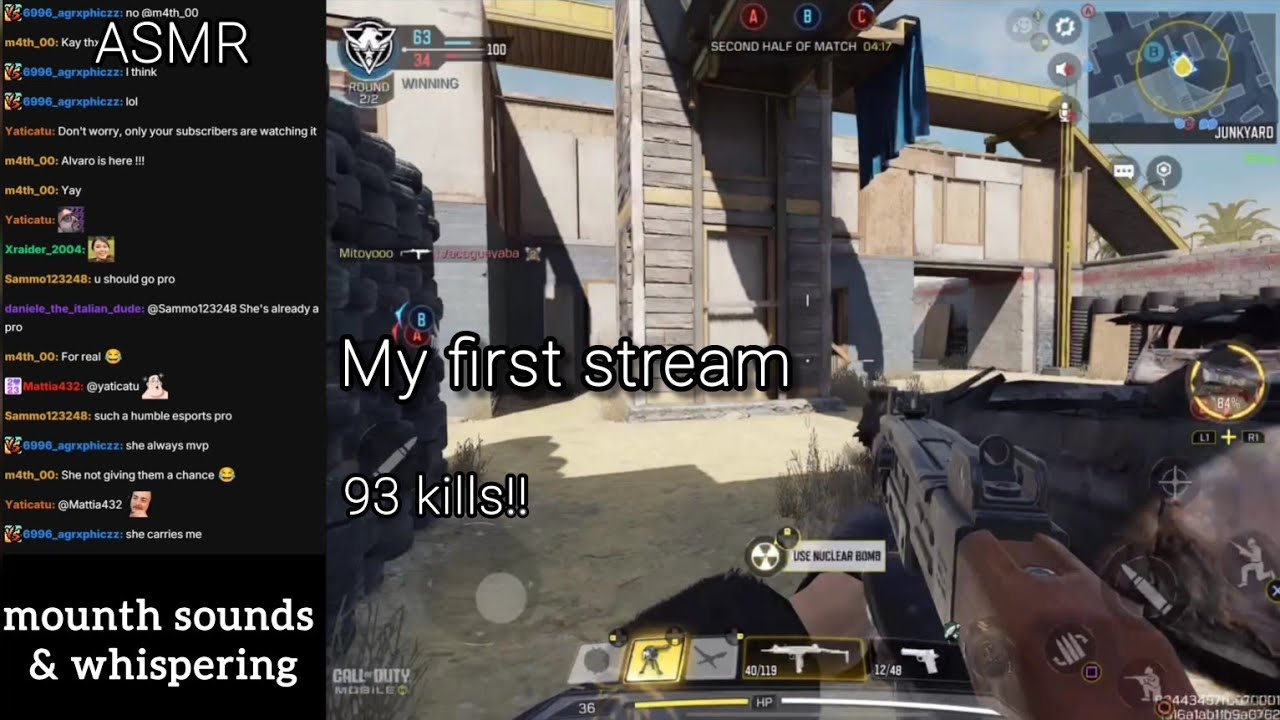 ASMR My first Livestream! COD Mobile~ 93 kills!! ♡ mouth sounds & whispering