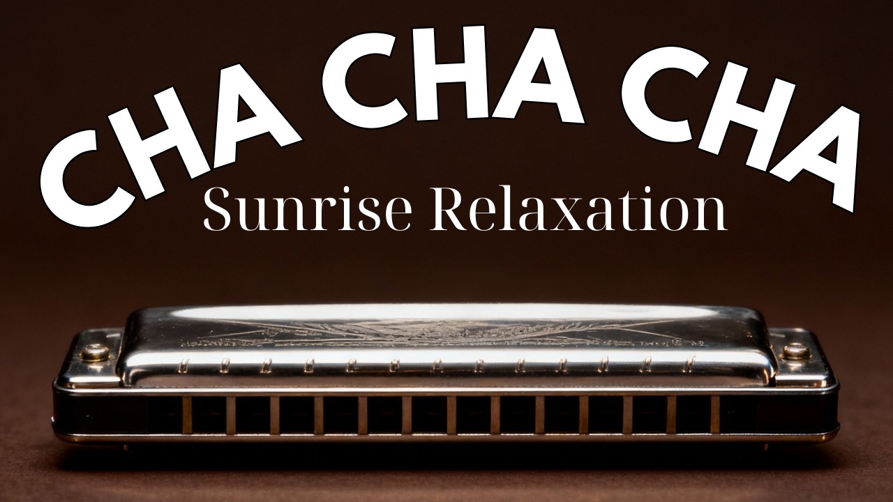 Relaxing Music - Cha Cha Cha Harmonica Solo  - Peaceful Ocean Sunrise Scenery