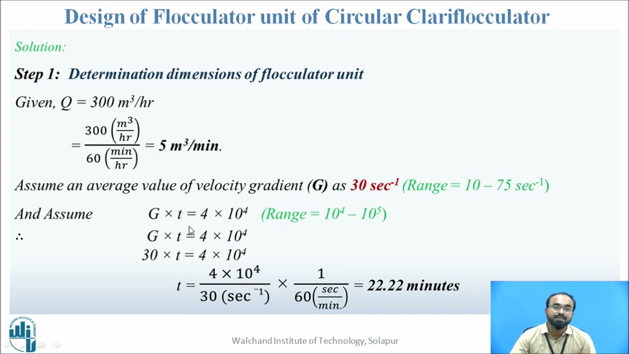 Design of Flocculator unit of Circular Clariflocculator