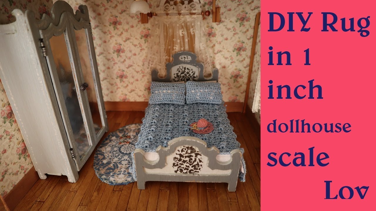 Miniature Rug for dollhouse made from kitchen towel.