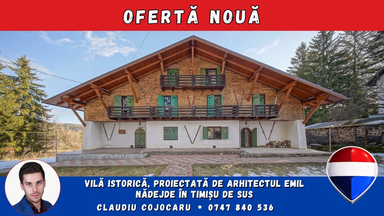 Vilă istorică, proiectată de arhitectul Emil Nădejde în Timișu de Sus