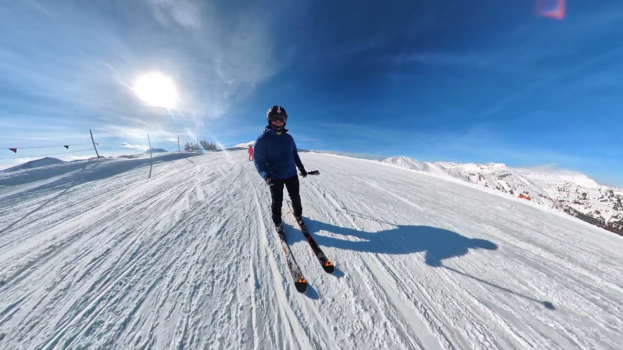 descent from Kreuzkogel to Panoramabahn Bergstation 4k  05.02.2022