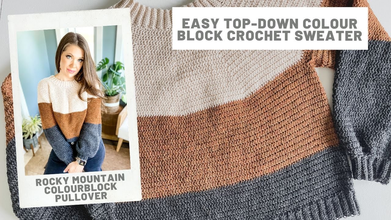 Easy Colourblock Crochet Sweater - Free Pattern