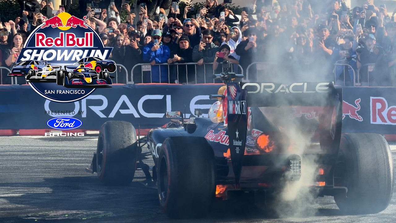 Yuki Tsunoda RB7 Car Fire at RedBull Showrun San Francisco #redbull #redbullracing #sanfrancisco