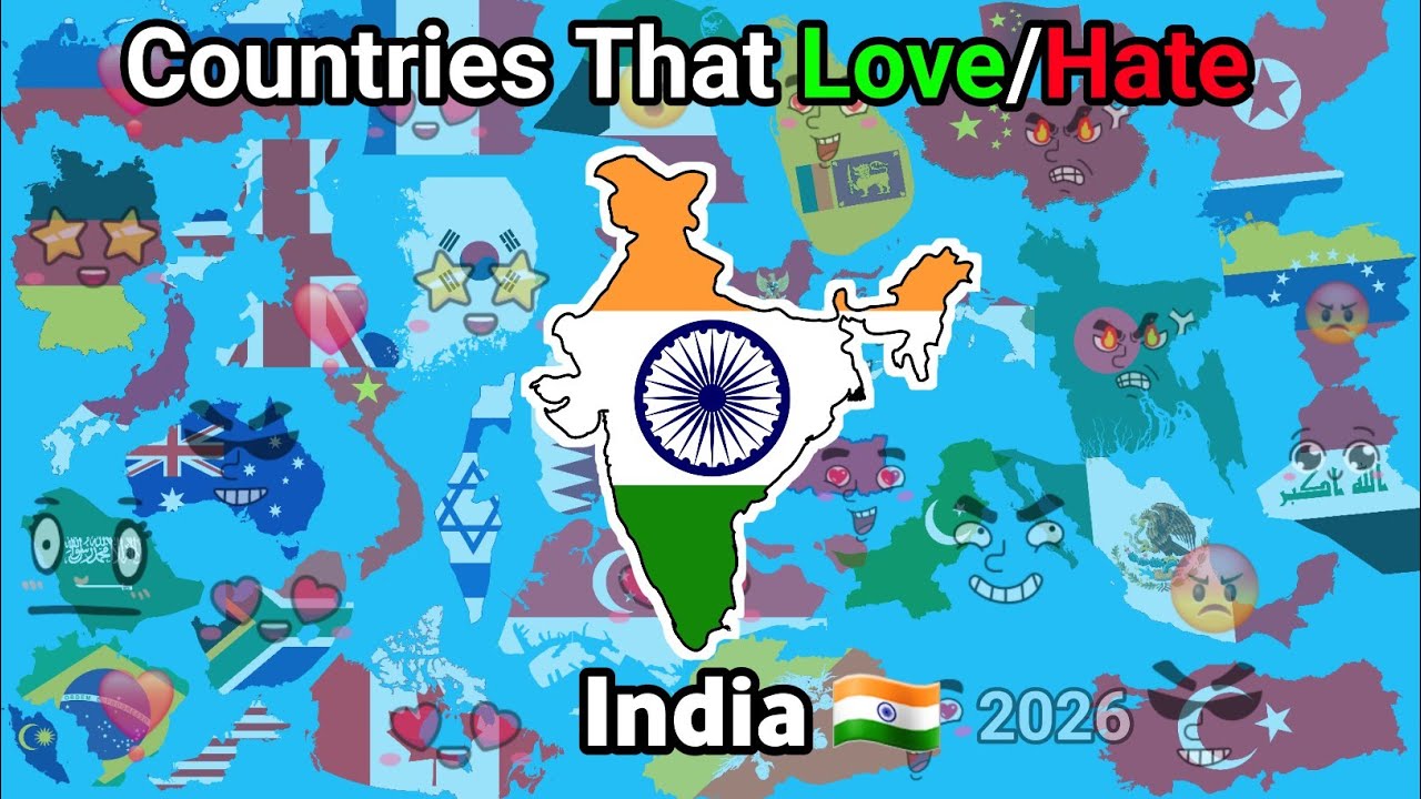 Countries That Love/Hate India 🇮🇳 || 2026 new data #world #data#video