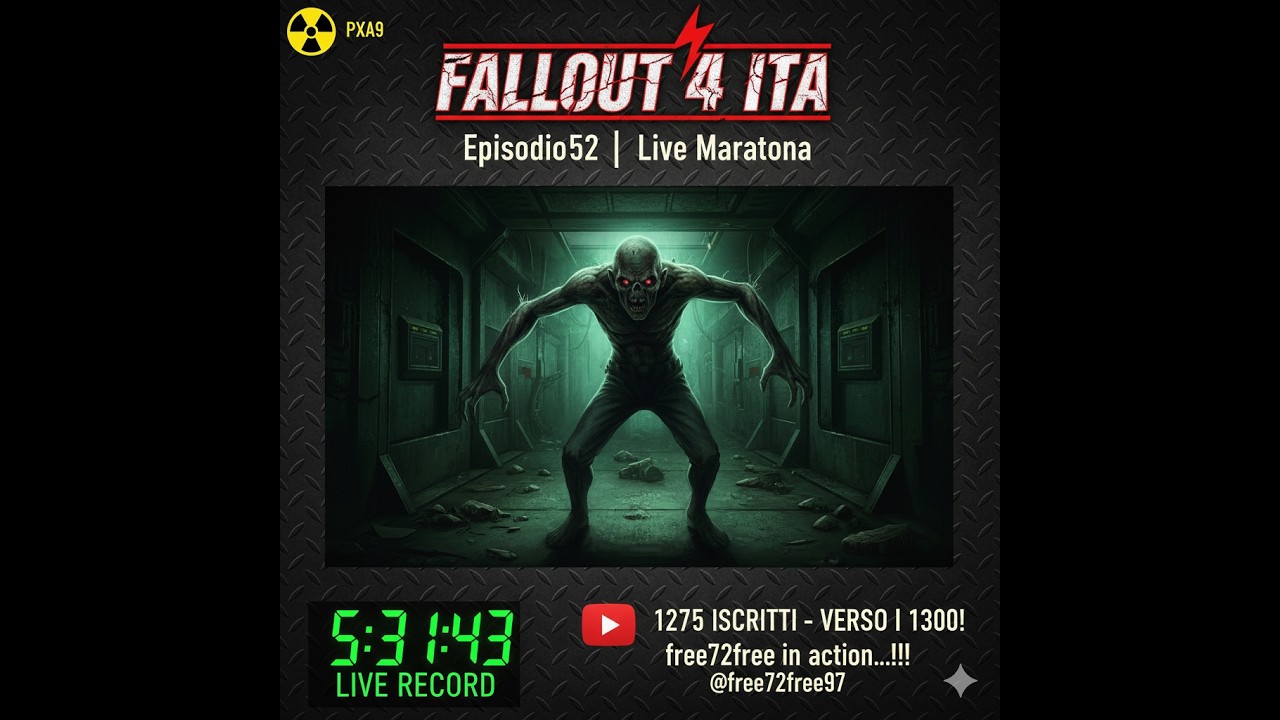 FALLOUT 4 ITA | MARATONA RECORD: Episodio 52 ☢️ Sfido i miei limiti! (LIVE NO-STOP) BIS