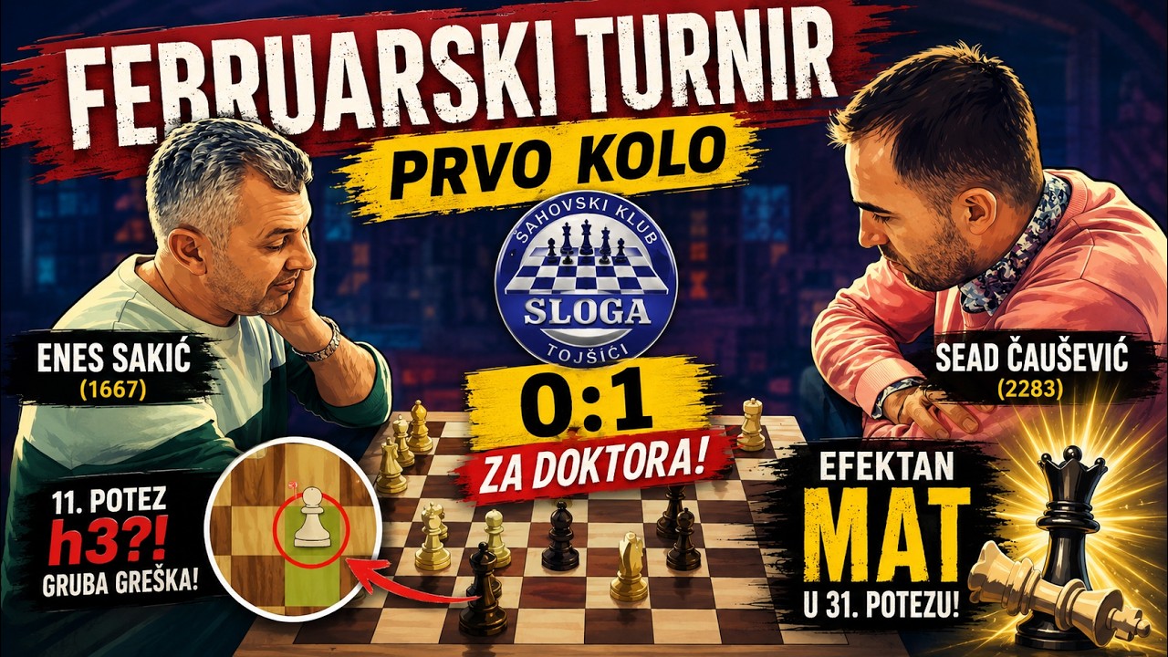 Enes Sakić (1667) v.s. Sead Čaušević (2283) 0:1