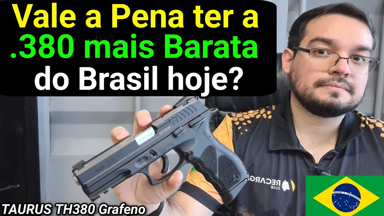 Vale a Pena a .380acp Mais BARATA do Brasil? TAURUS TH380 Grafeno é boa? + Placa de 1 Mi do Youtube
