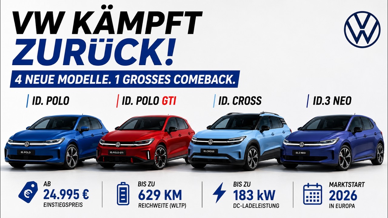Volkswagen schl&auml;gt zur&uuml;ck! Neuer ID. Polo, GTI, ID. Cross und ID. Drei Neo im Check!